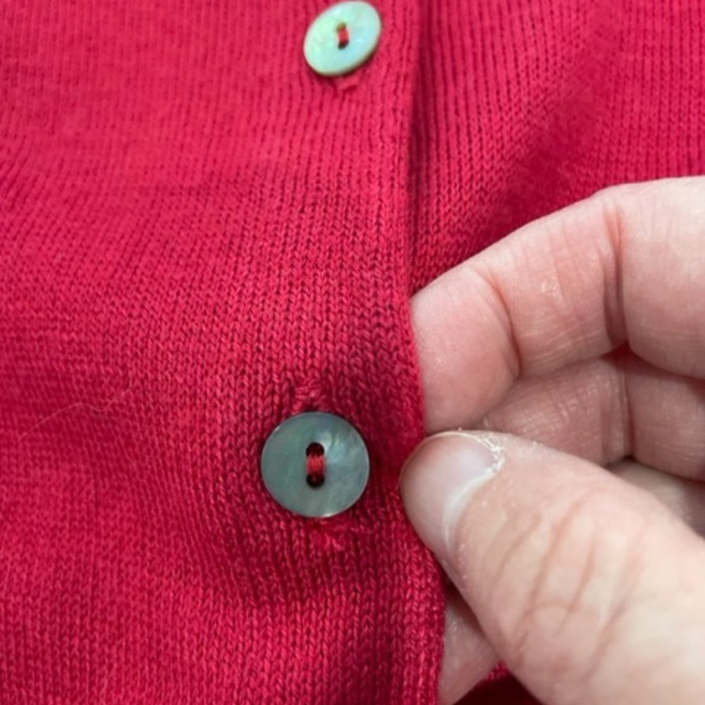 JACOB Round Neck Red Cardigan with Buttons ~ Size S/M~ BNWOT - Picture 3 of 15